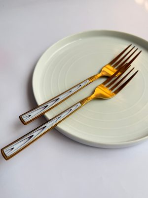 গোল্ডেন কাটা চামচ (৬ পিস সেট) | Golden Fork Spoon (6 Pcs Set)