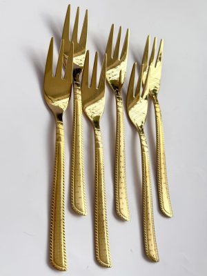 গোল্ডেন কাটা চামচ (৬ পিস সেট) | Golden Fork Spoon (6 Pcs Set)